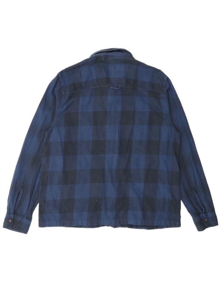 Camisa masculina de flanela Superdry 2XL algodão xadrez azul marinho