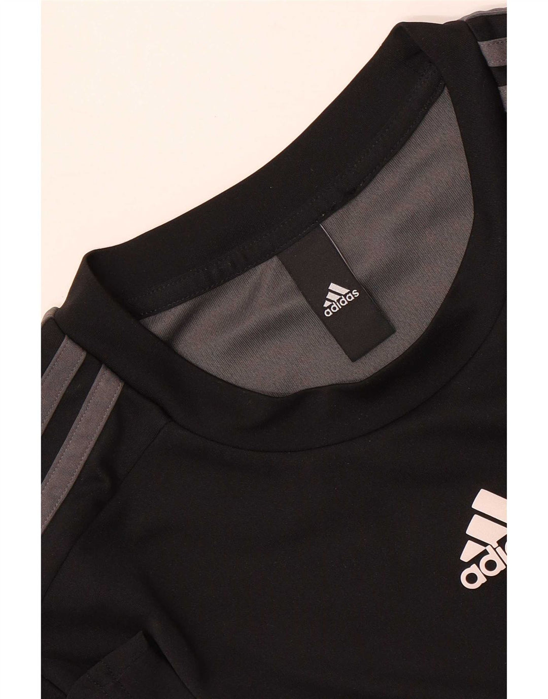 Adidas Mens Camiseta Top Médio Preto Colorblock