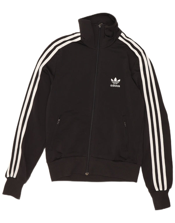Adidas Womens Graphic Tracksuit Top Jacket EU 36 Pequeno Poliéster Preto
