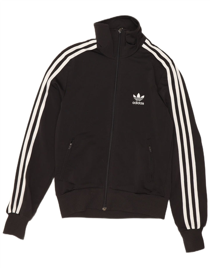 Adidas Womens Graphic Tracksuit Top Jacket EU 36 Pequeno Poliéster Preto