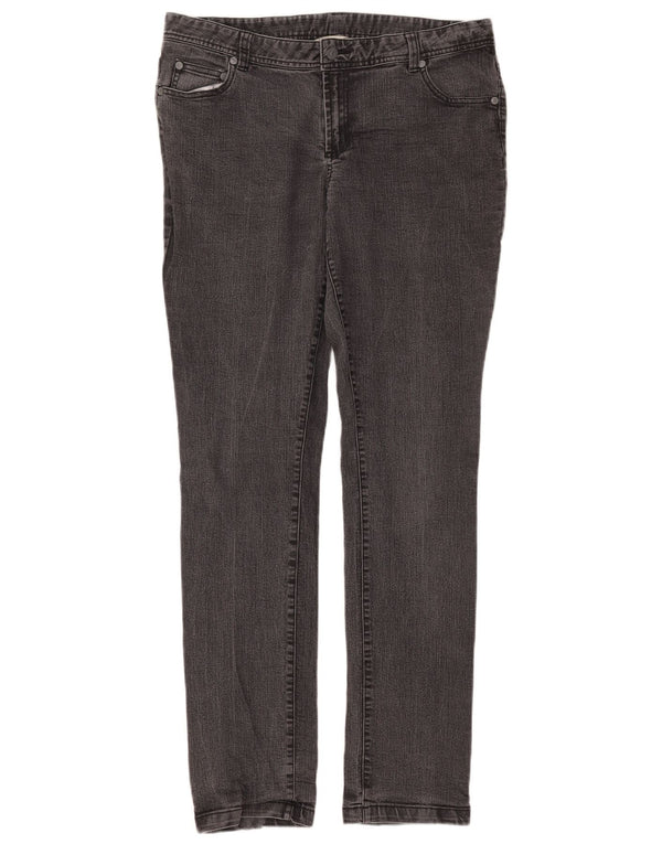 Laura Ashley Calça jeans skinny feminina UK 14 grande W34 L32 algodão cinza