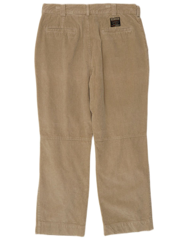 Calça masculina de veludo cotelê Eddie Bauer W35 L30 algodão bege