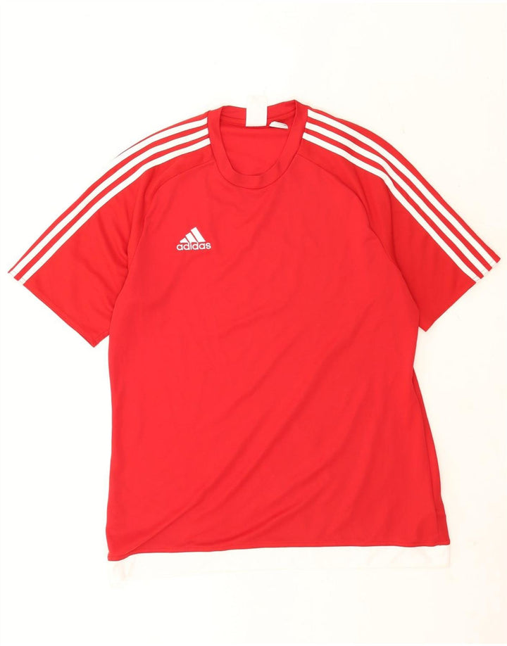 Camiseta Adidas Masculina Climalite Graphic Top Grande Poliéster Vermelho