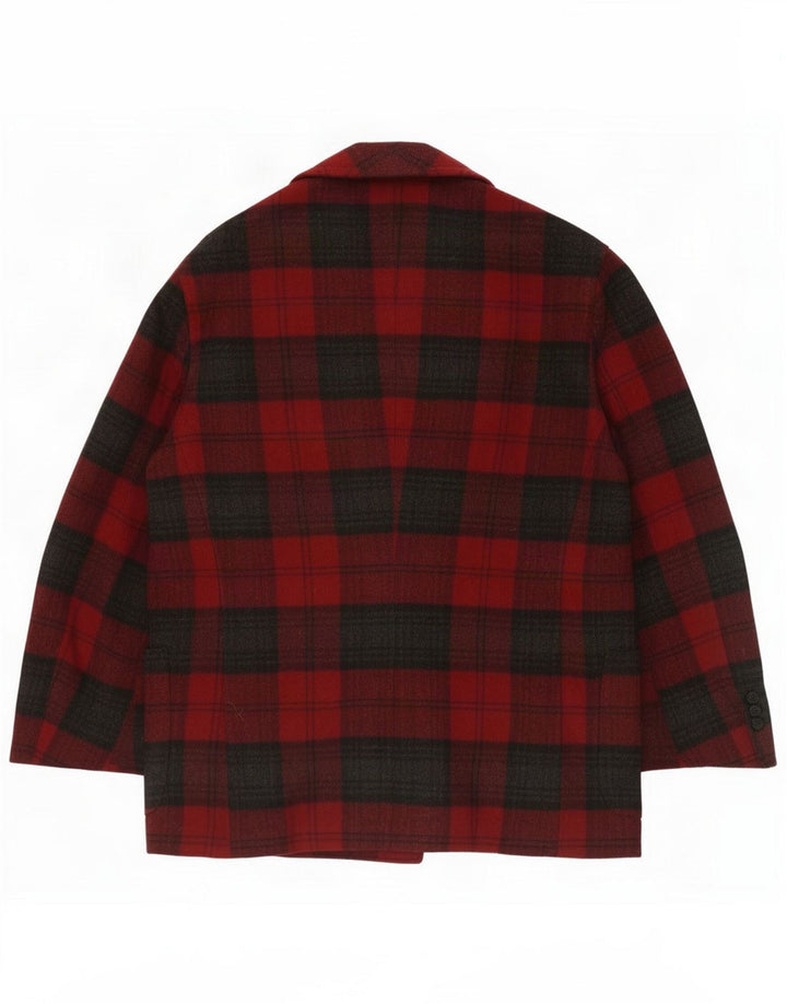 Jaqueta blazer masculina vintage de 2 botões Reino Unido 38 xadrez vermelho médio