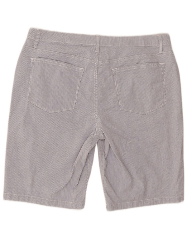 Lee Womens Riders Bermuda de cintura média EUA 16 2XL W36 risca de giz azul