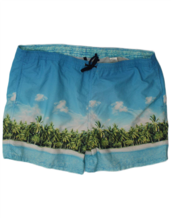 Shorts de natação masculino Marks & Spencer Graphic XL azul poliamida praia