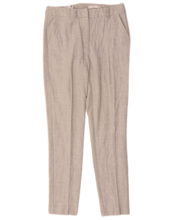 Calça feminina Hugo Boss Slim Suit UK 8 pequena W28 L29 cinza