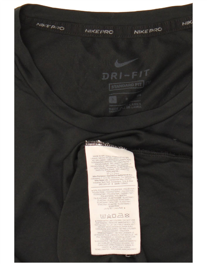 NIKE Masculino Dri Fit Standard Fit Camiseta Top Pequeno Poliéster Preto