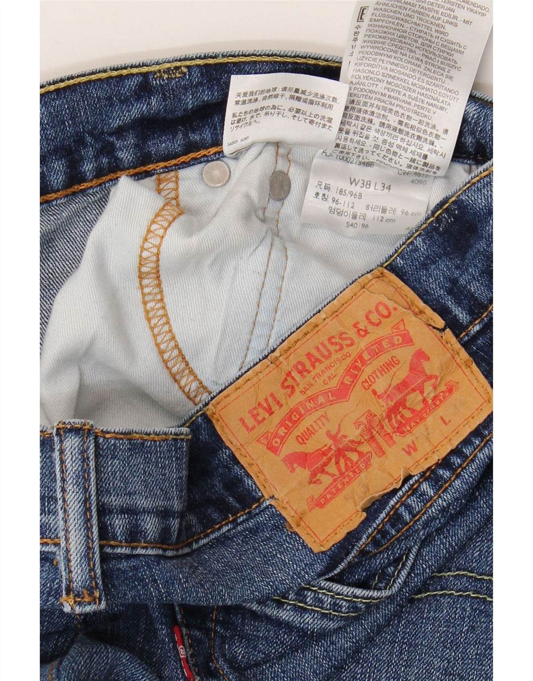 Levi's Masculino 518 Straight Jeans W38 L29 Azul Algodão