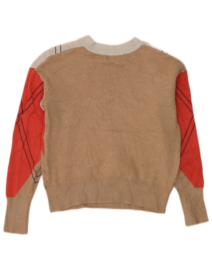 Suéter feminino Marks & Spencer com gola redonda e gola redonda, tamanho pequeno, multicolorido