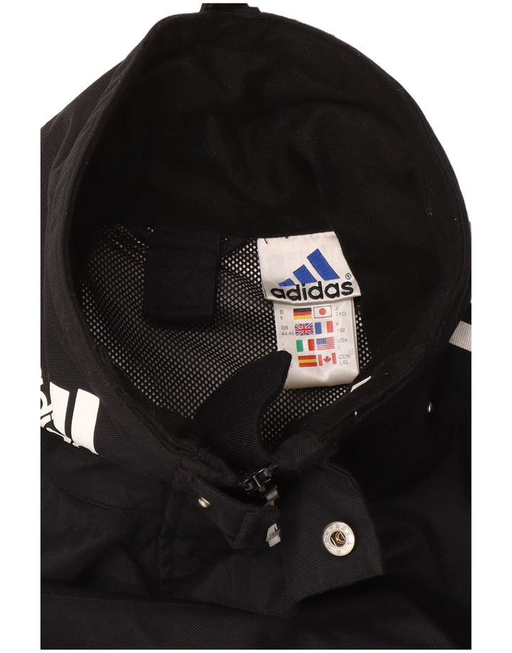 Adidas Mens Climashell Hooded Rain Jacket UK 44/46 Grande Preto Poliamida