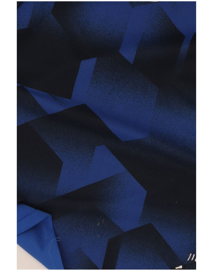 Adidas Mens Climalite Graphic Camiseta Top Pequeno Azul Geométrico Poliéster