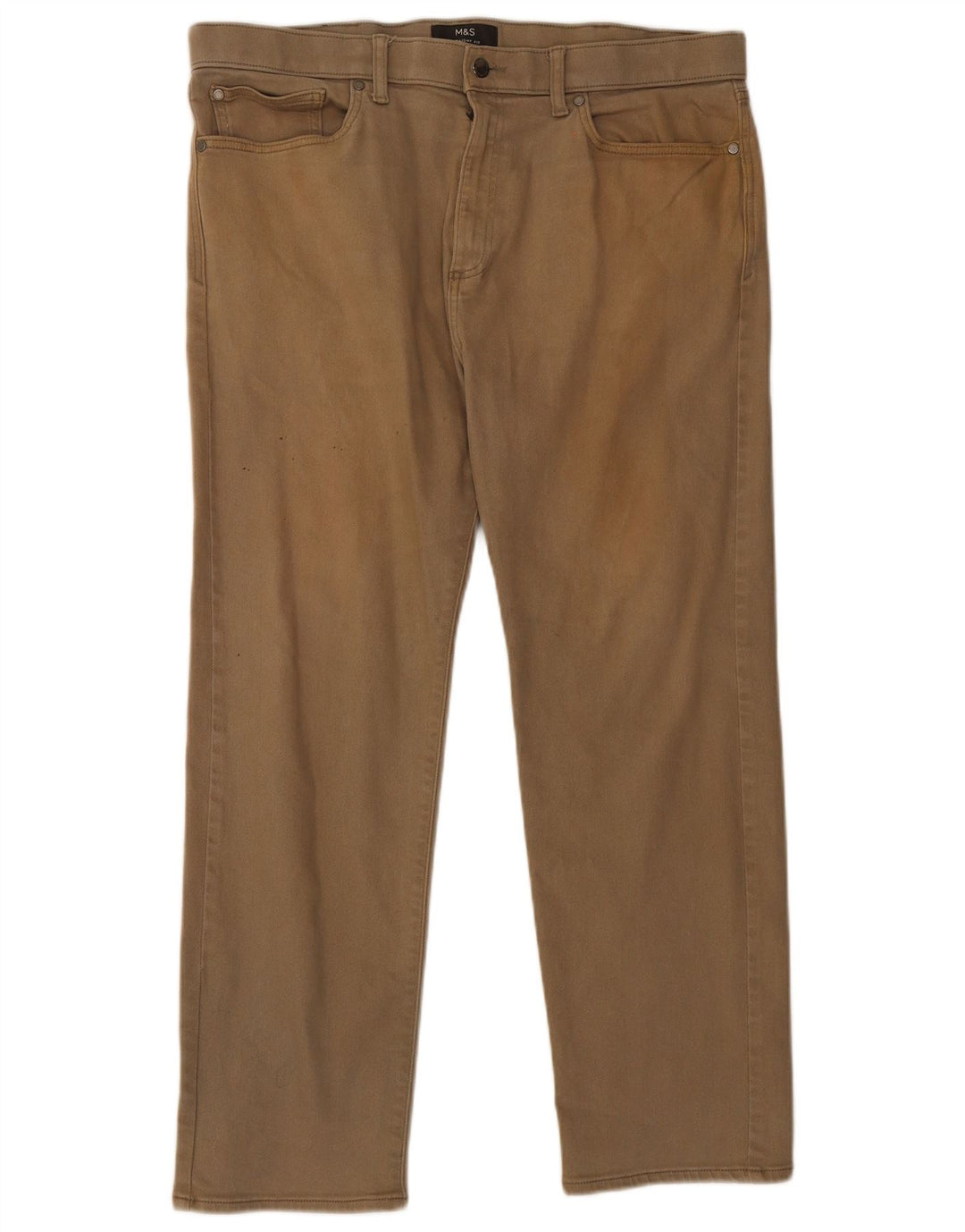 Jeans retos masculinos Marks & Spencer W38 L31 algodão bege