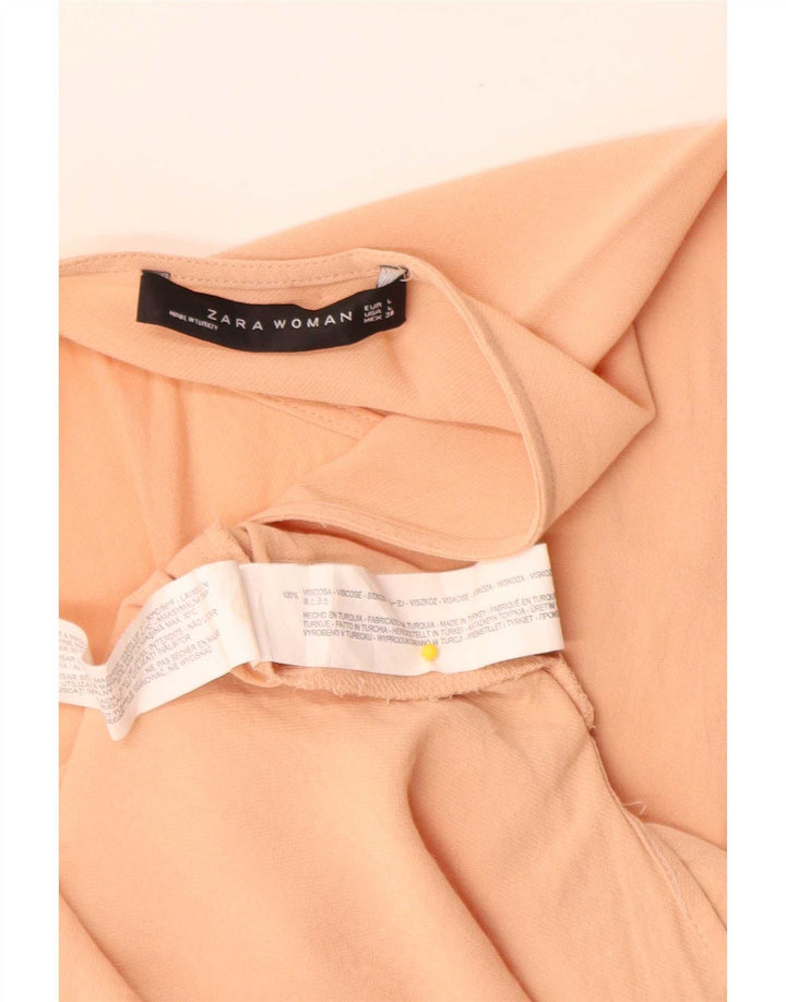 Blusa feminina Zara UK 16 grande viscose rosa