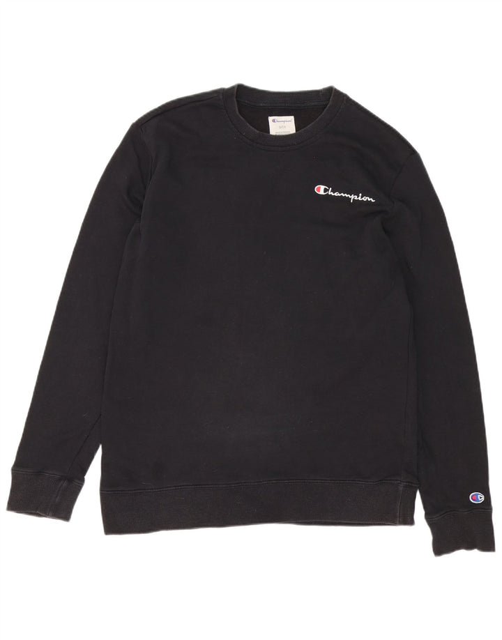 Champion moletom masculino jumper pequeno algodão preto