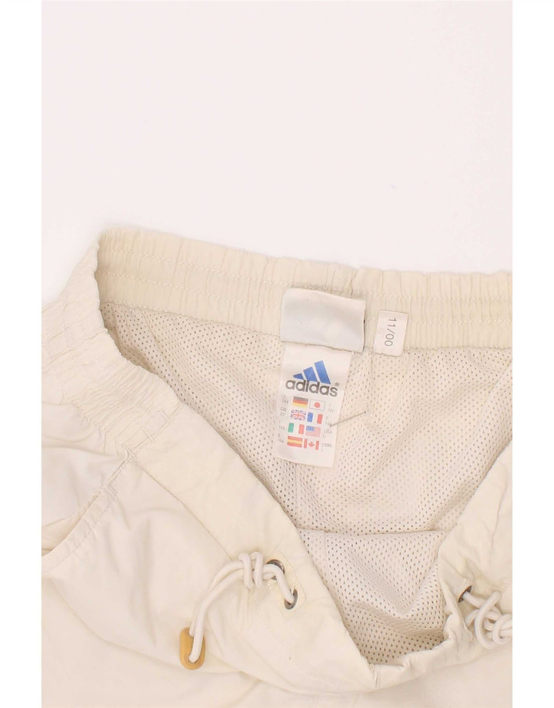 Shorts de natação Adidas meninos 13-14 anos poliéster listrado branco