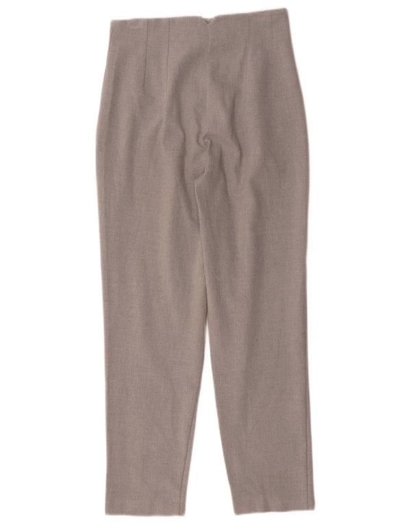 Zara Calça feminina de cintura alta XS W24 L26 cinza poliéster