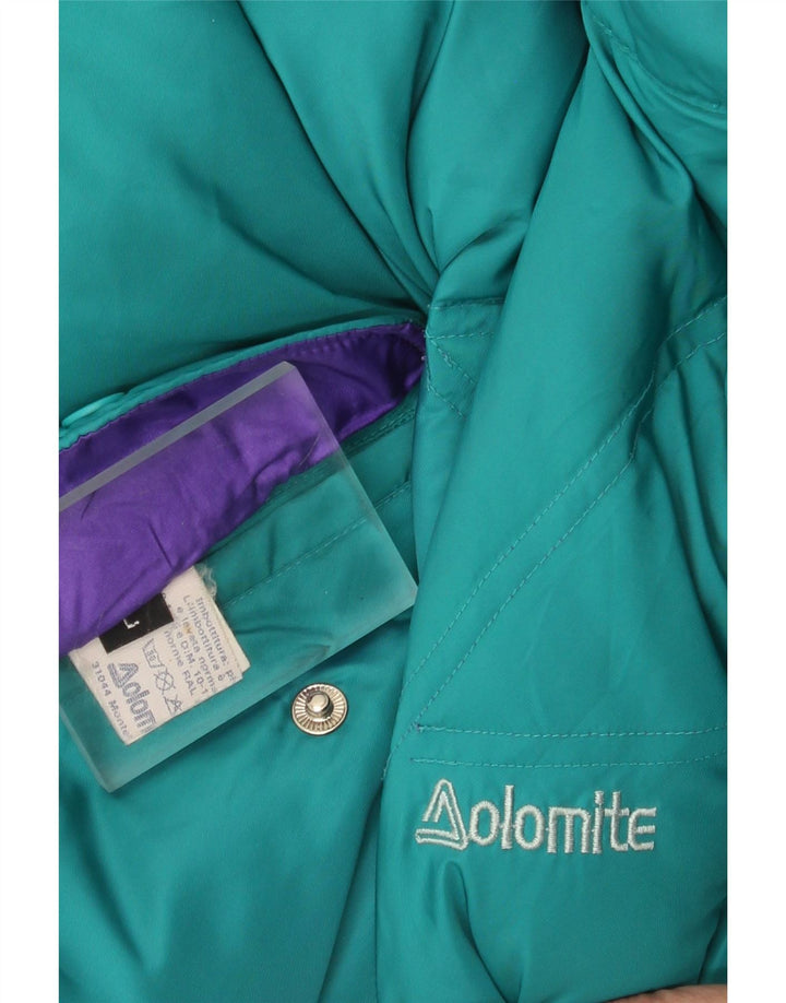 Jaqueta acolchoada reversível com capuz feminino Dolomite UK 16 grande poliéster azul