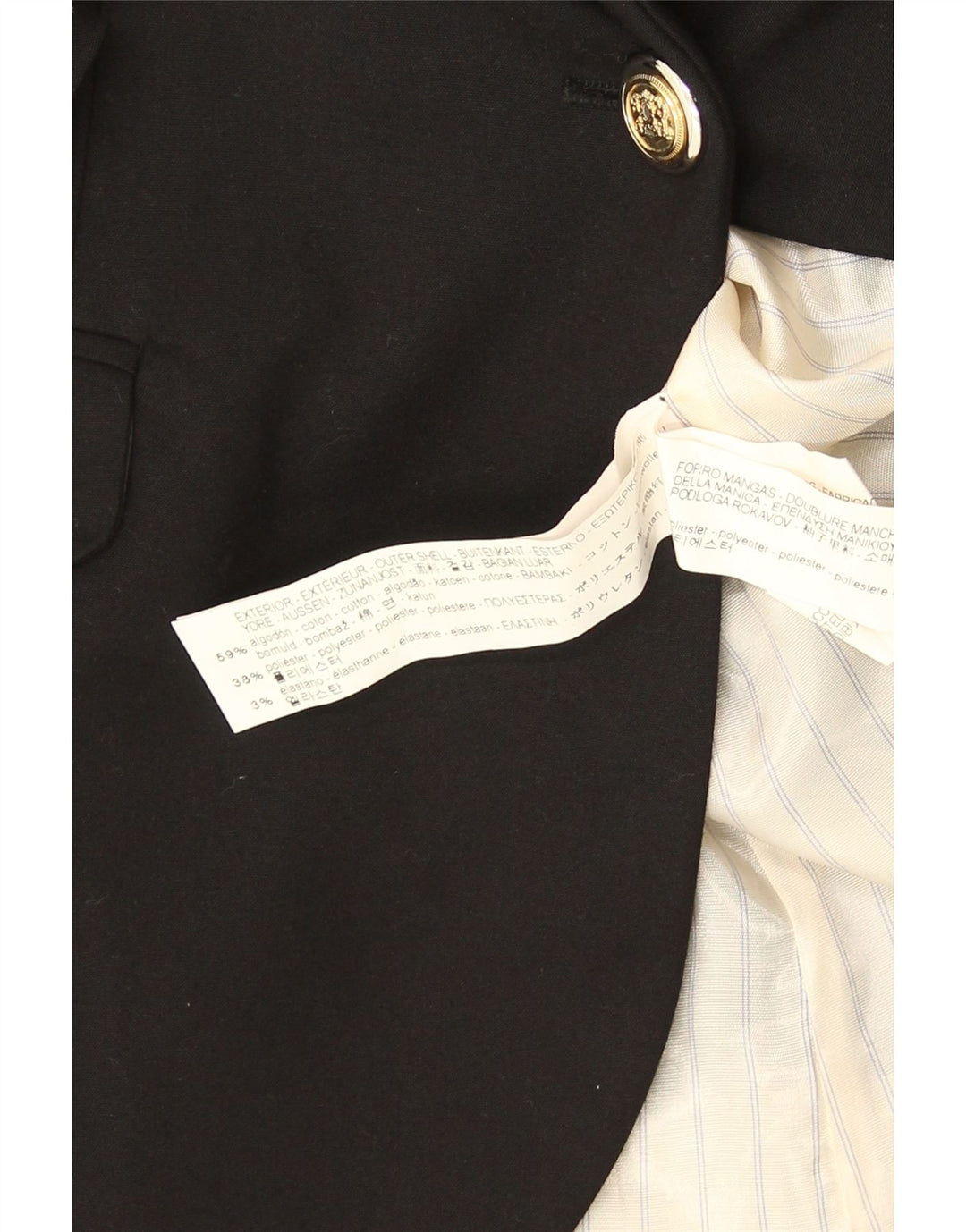Jaqueta blazer feminina ZARA com 1 botão Reino Unido 12 algodão preto médio