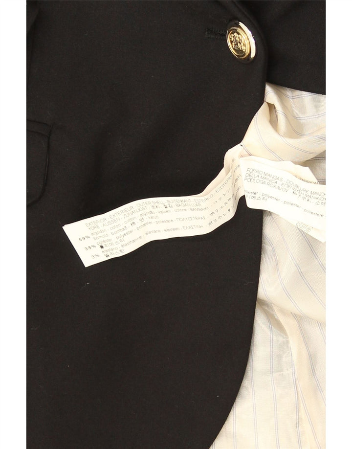 Jaqueta blazer feminina ZARA com 1 botão Reino Unido 12 algodão preto médio