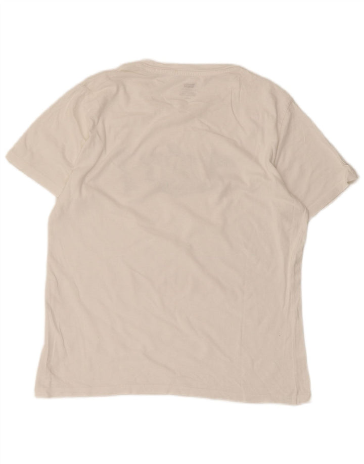 Camiseta feminina gráfica LEVI'S UK 10 pequena branca