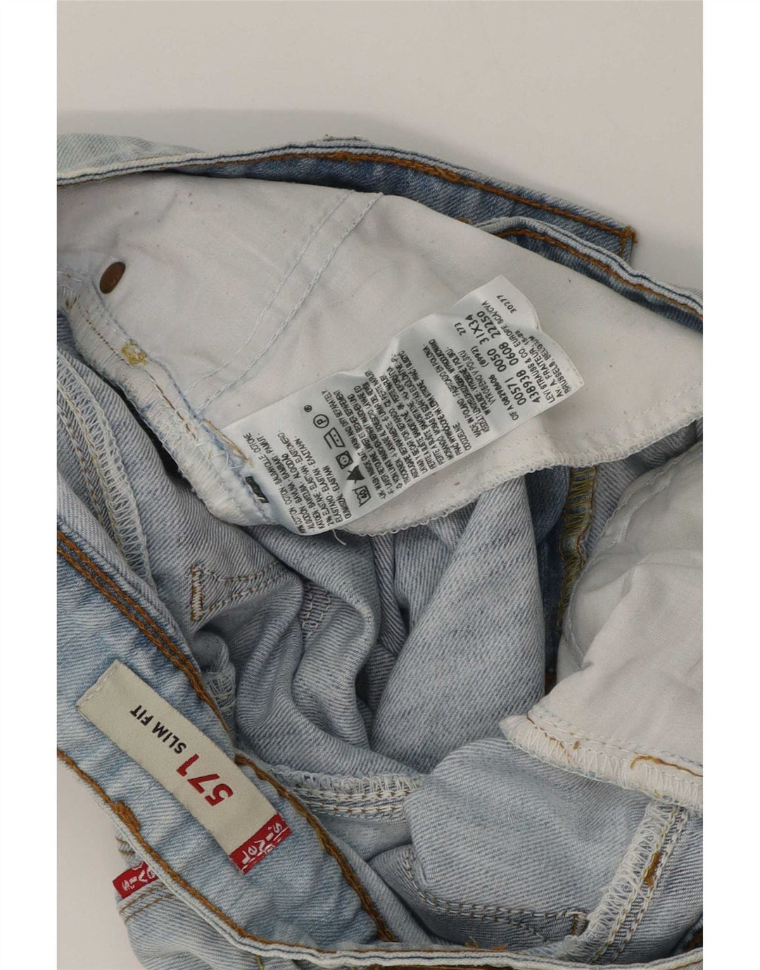 Shorts jeans feminino Levi's 571 Slim Fit W31 algodão azul médio