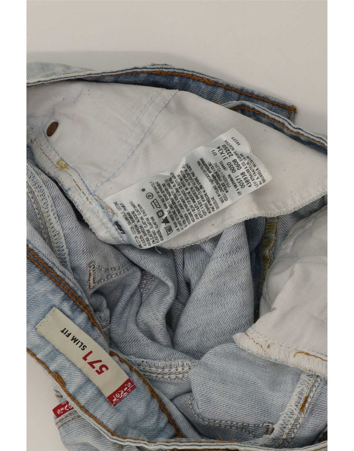 Shorts jeans feminino Levi's 571 Slim Fit W31 algodão azul médio