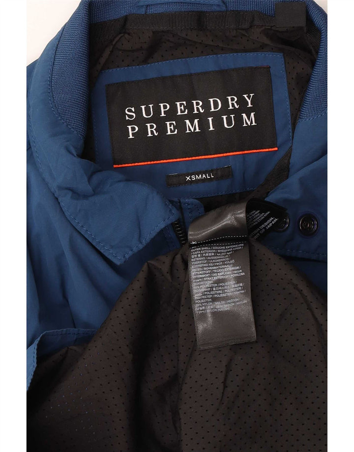 Jaqueta de chuva masculina Superdry UK 34 XS azul poliéster
