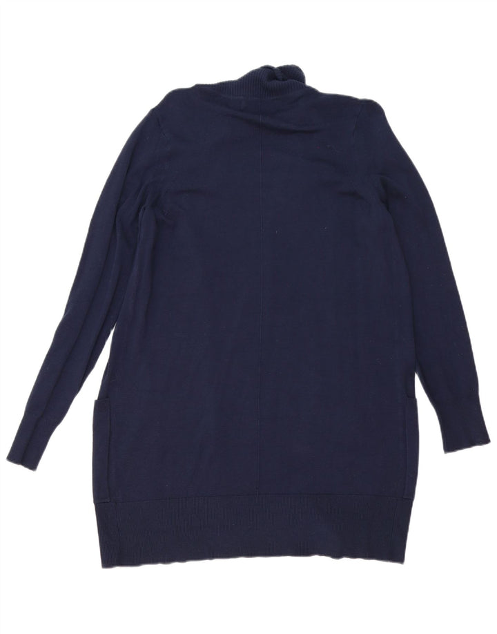 Suéter cardigã aberto feminino Marks & Spencer UK 10 pequeno azul marinho viscose