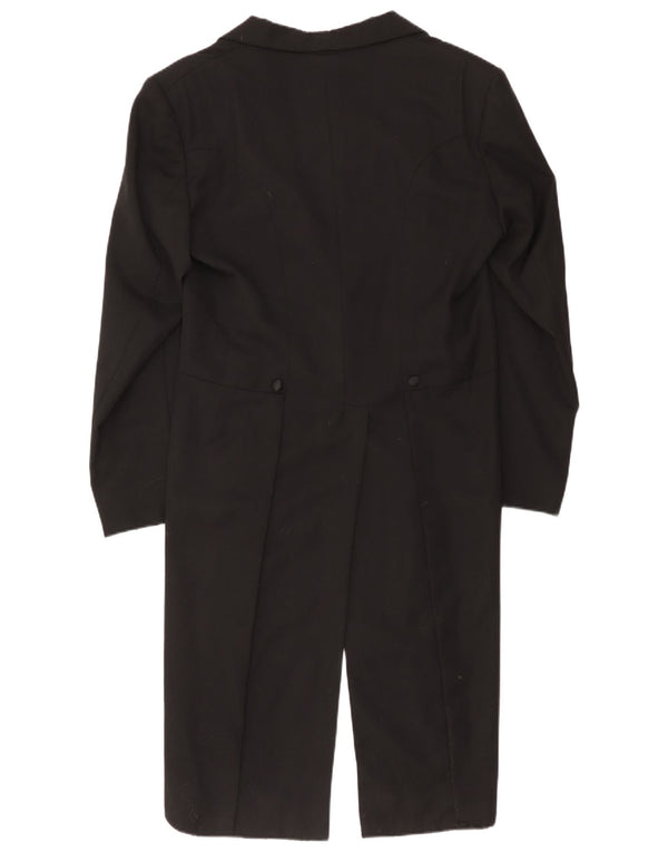 Jaqueta blazer masculina vintage com 1 botão e fraque Reino Unido 36 pequena preta