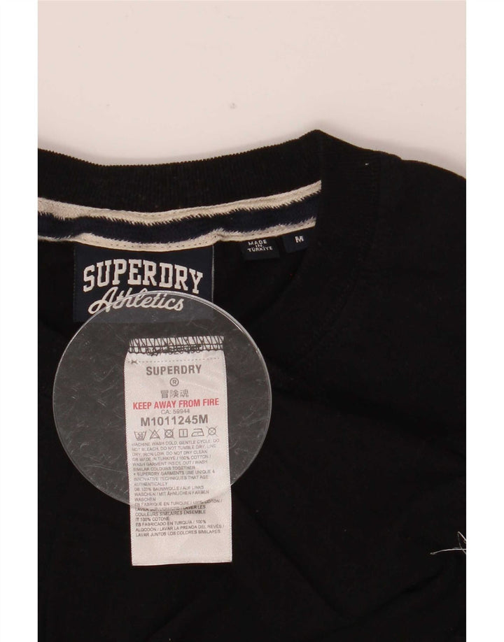Camiseta masculina Superdry Top de algodão preto médio