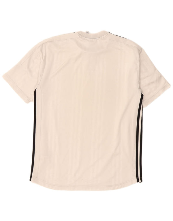Adidas Mens Camiseta Top Médio Poliéster Branco