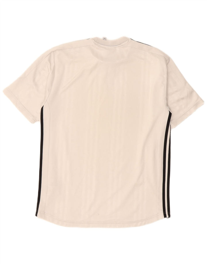Adidas Mens Camiseta Top Médio Poliéster Branco