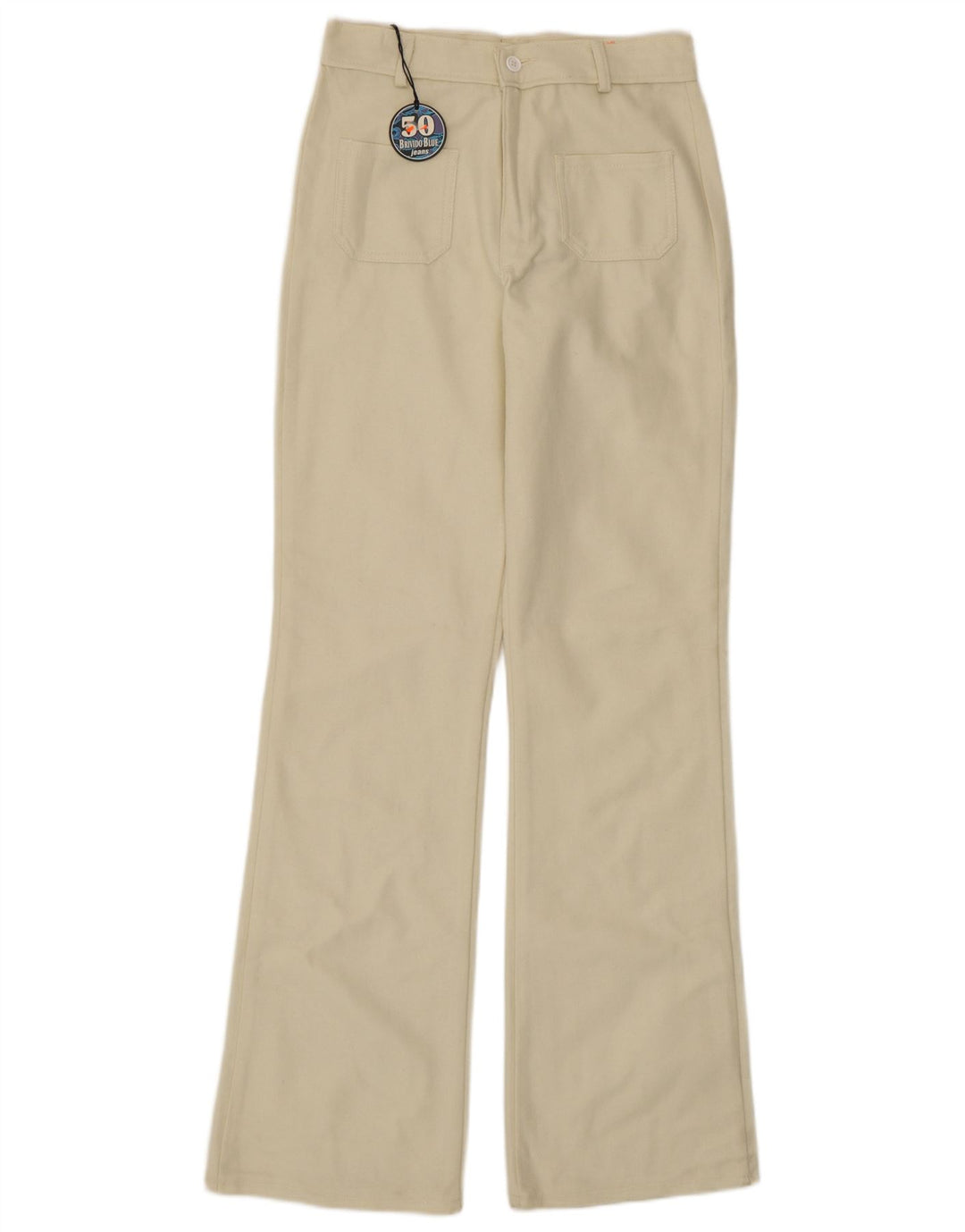 Calça casual feminina vintage bootcut IT 40 pequena W26 L33 branca