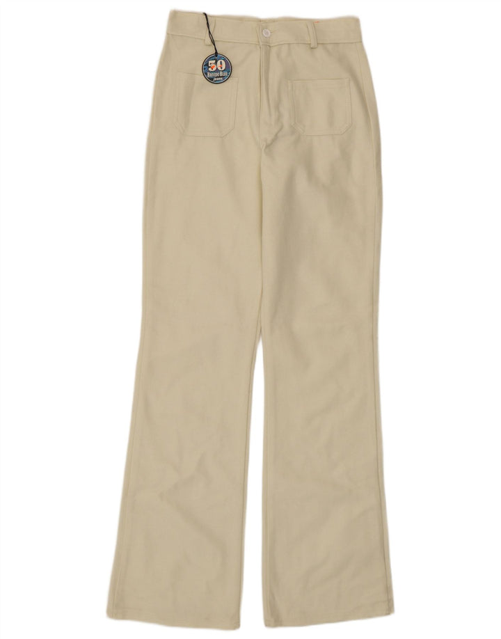 Calça casual feminina vintage bootcut IT 40 pequena W26 L33 branca