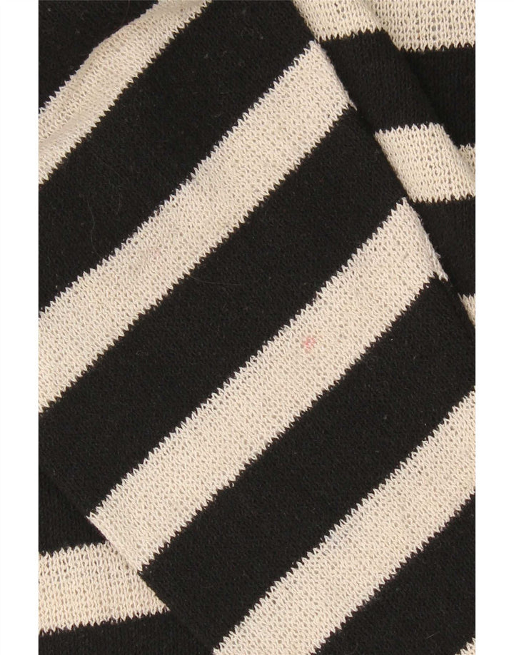 Suéter feminino Zara com gola redonda grande e listrado preto pequeno Reino Unido 10