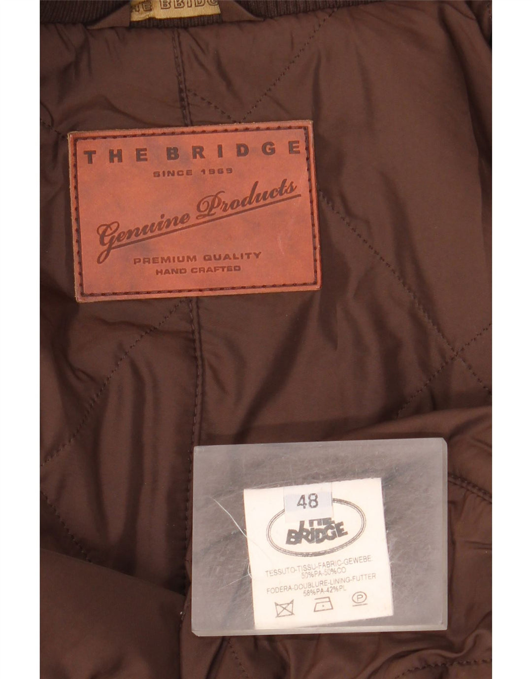 Casaco corta-vento acolchoado masculino The Bridge IT 48 médio cáqui poliamida