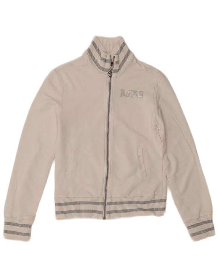 Puma Womens Tracksuit Top Jacket UK 10 Pequeno Branco
