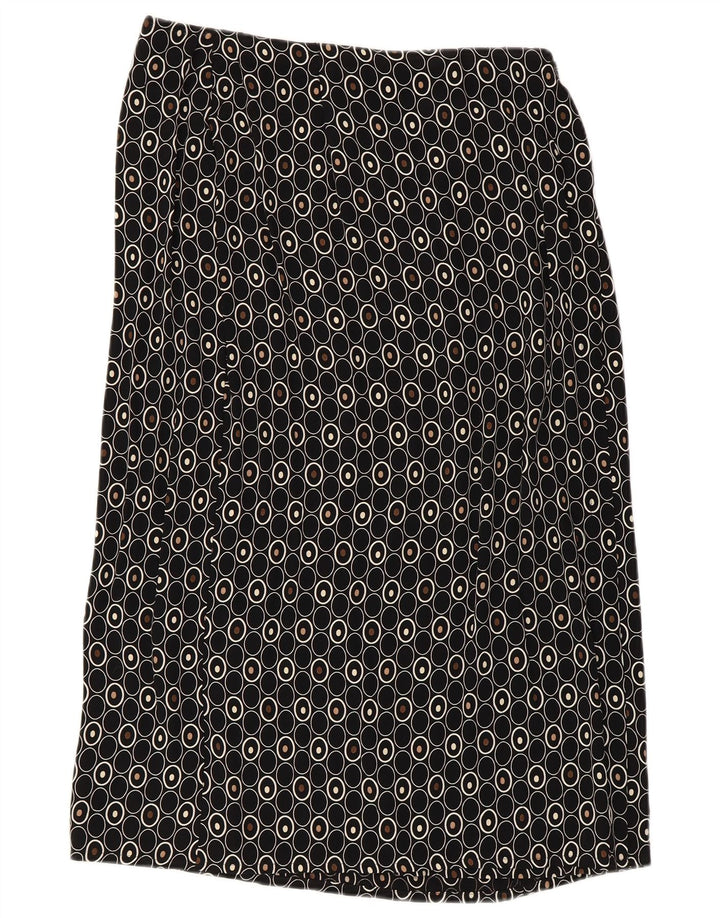 Saia reta feminina Marks & Spencer UK 14 médio W30 preta geométrica