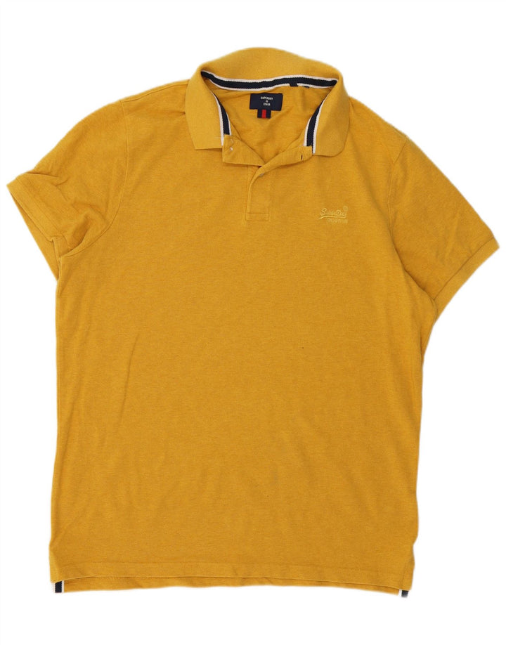 Camisa polo masculina SUPERDRY grande algodão amarelo