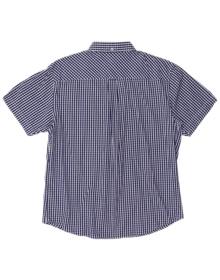 Camisa masculina de manga curta BEN SHERMAN XL azul algodão guingão