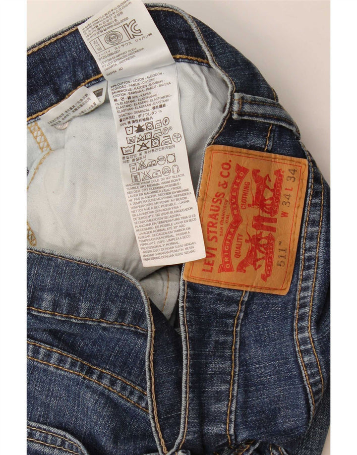 Calça Jeans Levis 511 Slim Masculina W34 L26 Azul Algodão