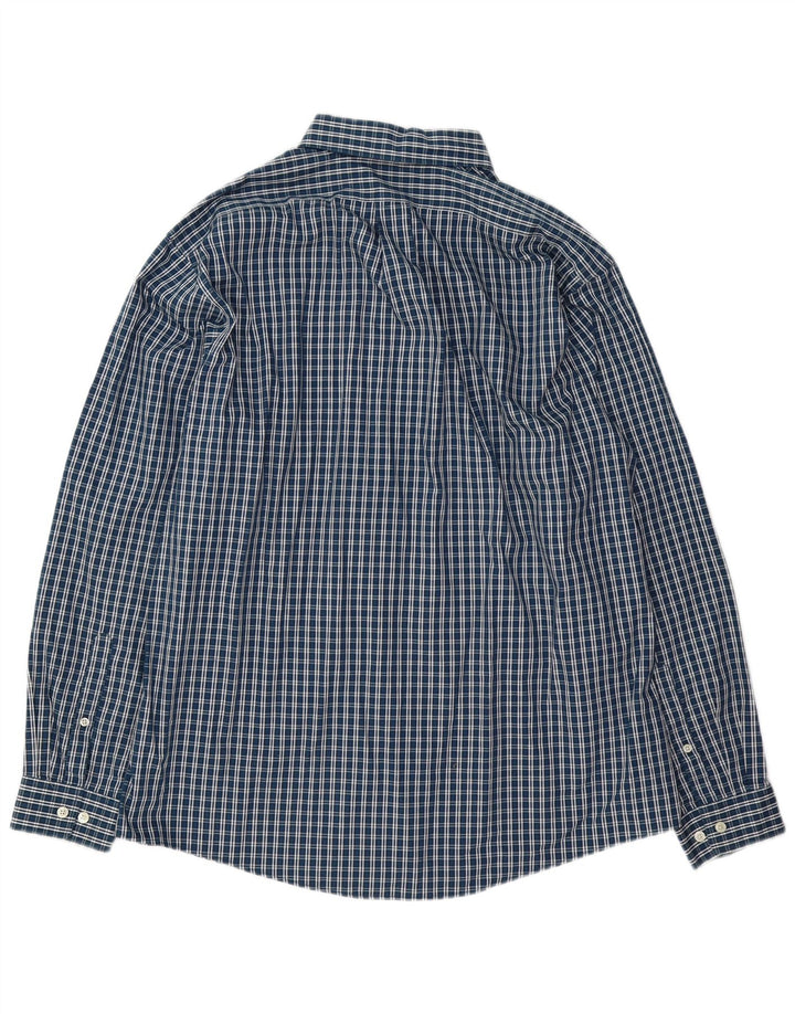 Camisa masculina Eddie Bauer de ajuste relaxado grande algodão azul marinho