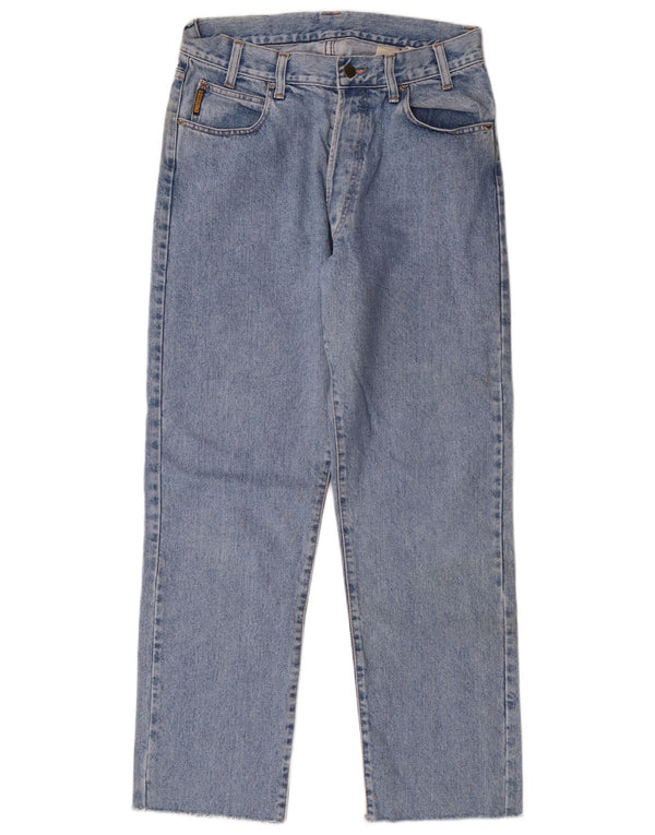 Calça jeans reta masculina Armani de cintura alta W32 L29 algodão azul