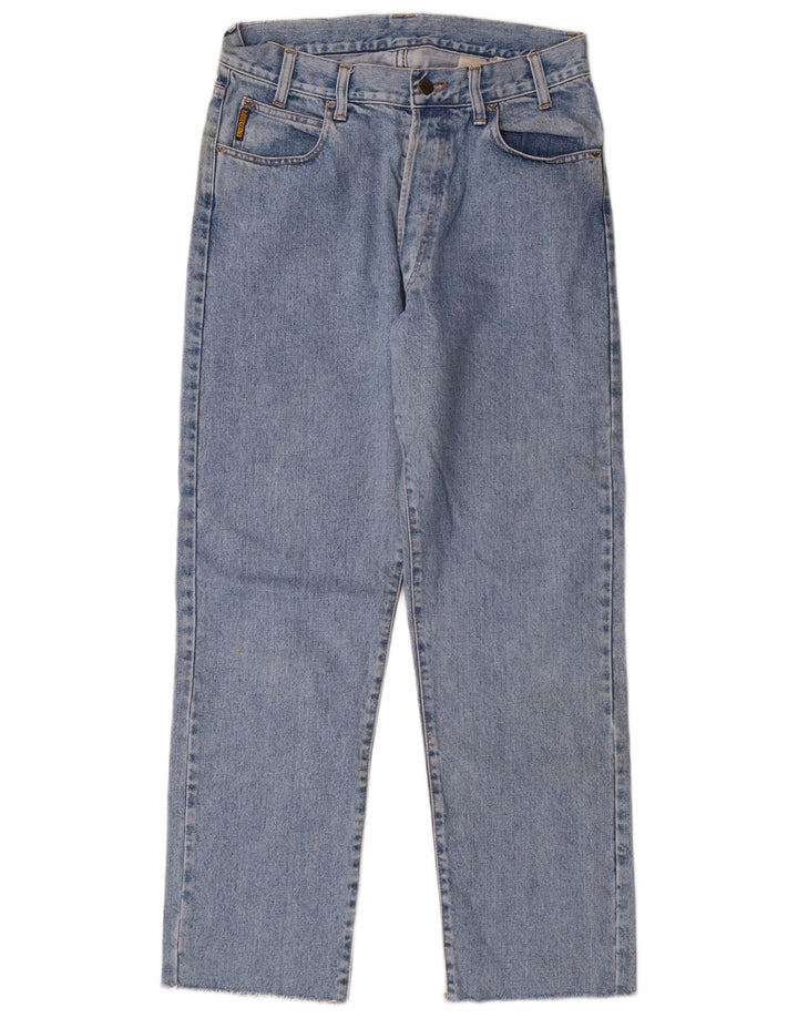 Calça jeans reta masculina Armani de cintura alta W32 L29 algodão azul