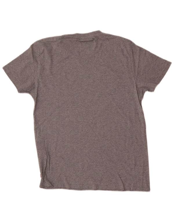 Camiseta gráfica masculina Levi's Top algodão manchado cinza médio