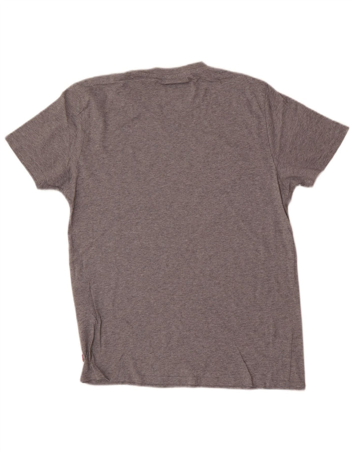 Camiseta gráfica masculina Levi's Top algodão manchado cinza médio