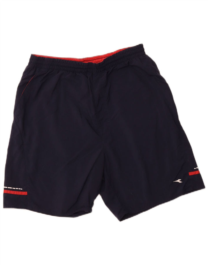 Shorts esportivos masculinos DIADORA grandes poliamida azul marinho