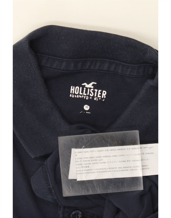 Camisa polo masculina Hollister de algodão azul marinho médio