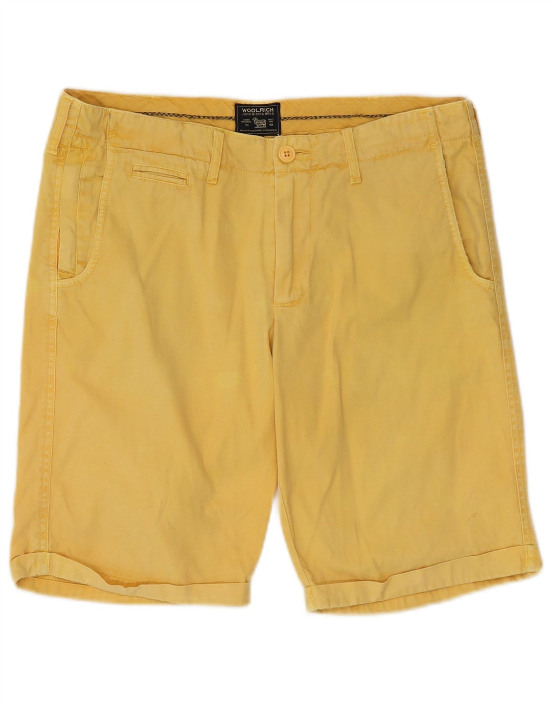 Woolrich Mens Chino Shorts W32 Médio Algodão Amarelo